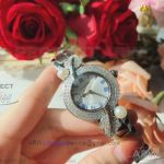 Perfect Replica Cartier Ballon Bleu Stainless Steel Diamond Bezel Blue Roman Markers 28mm Watch